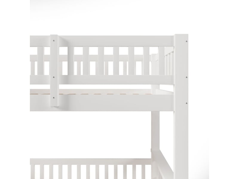  Lit superposé enfant 90x200+140x200, garde-corps sécurité renforcée lit superposé, structure bois massif, échelle sécurisée  - Conforama D