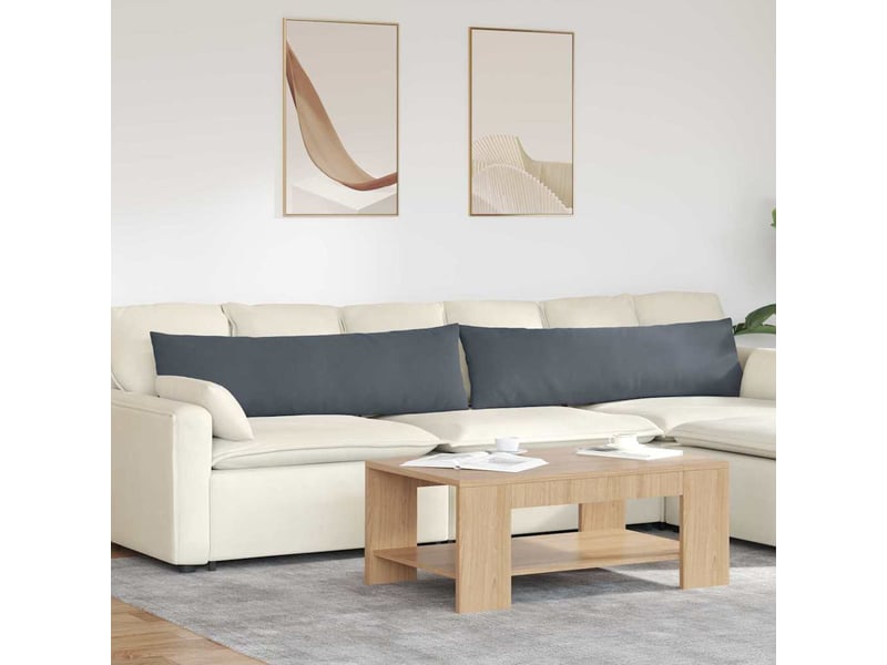  Lot de 2 coussins de canapé, coussins décoratifs gris foncé 145 x 40 cm cf59083  - Conforama B
