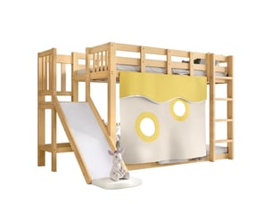 Lit mezzanine 90x200 cm <strong>MERAX</strong>  <strong>lit enfant naturel</strong> coloris naturel