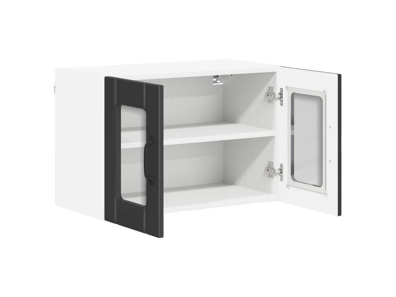  Meuble mural de cuisine, cabinet en verre mural noir 60x31x40cm shl3176  - Conforama E