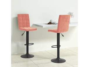 Lot de 2 tabouret de bar, chaise de bar rose velours shl73101