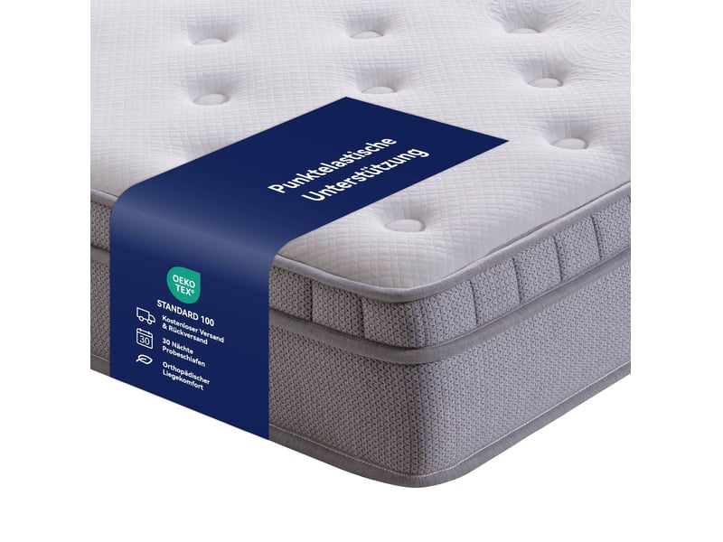  Matelas hybride 140x200 cm – blanc ancien – h3, 25 cm, ressorts ensachés, mousse confort, 7 zones ergonomiques  - Conforama D