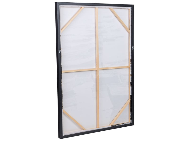  Tableau peint à la main avec cadre en bois noir 83x4x123h cm  - Conforama D