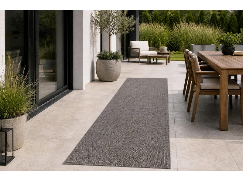  Tapis de couloir casablanca loom gris, bouclé, doux intérieur et extérieur 100 cm 100x320 cm  - Conforama C