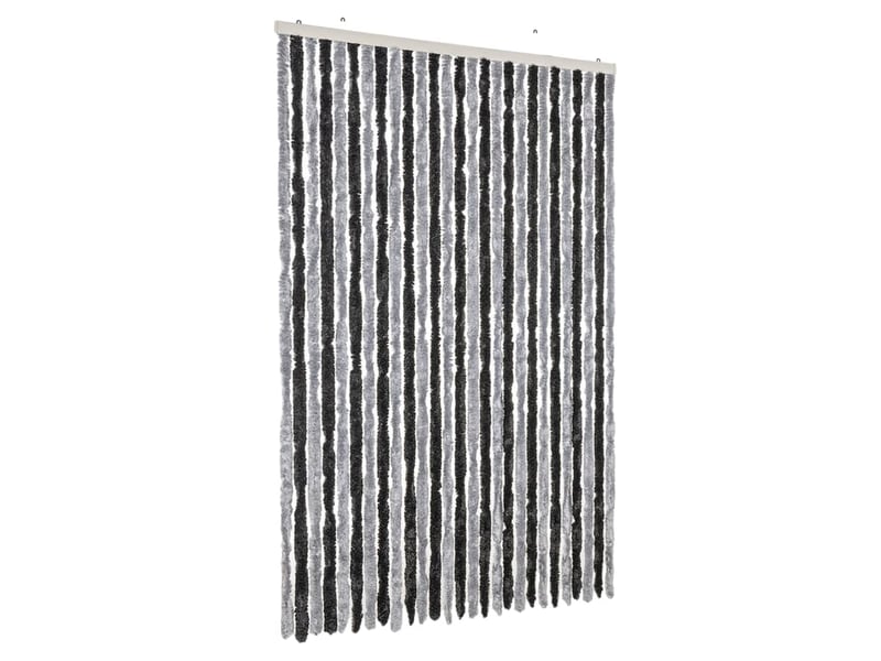  Rideau anti-mouches, moustiquaire gris et noir 118x220 cm chenille cf43547  - Conforama A