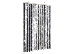 Rideau anti-mouches, moustiquaire gris et noir 118x220 cm chenille cf43547
