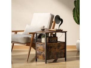 Table basse rectangulaire coloris marron MEUBLIV - 35 cmx55 cm