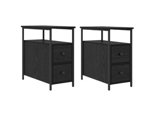 Table de chevet - cabinet de chevet - table de nuit 2 pc chêne noir 30 x 60 x 60 cm