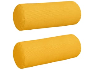 Lot de 2 coussins d'accent, coussins décoratifs, coussins lombaires jaune clair ø 25 x 70 cm cf56740