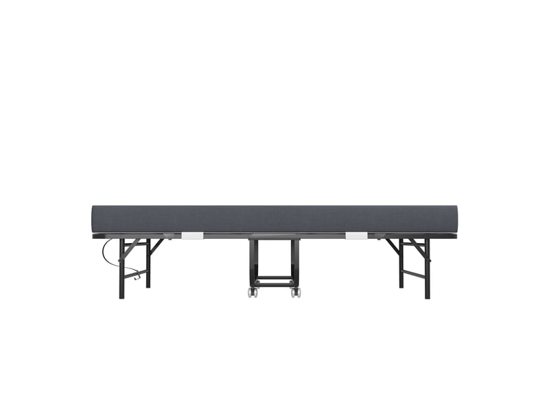 Modenvie lit pliant 90x190 cm - avec matelas a mémoire de forme, roulettes verrouillables - noir  - Conforama A