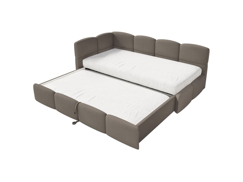  Selsey cloudy - lit rembourré - 170x185 cm - chenille brun clair - côté gauche Cloudy - Conforama D