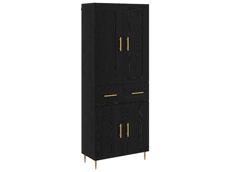  Buffet - haut armoire chêne noir 69,5 x 34 x 180 cm bois d'ingénierie  - Conforama A