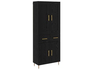 Buffet - haut armoire chêne noir 69,5 x 34 x 180 cm bois d'ingénierie