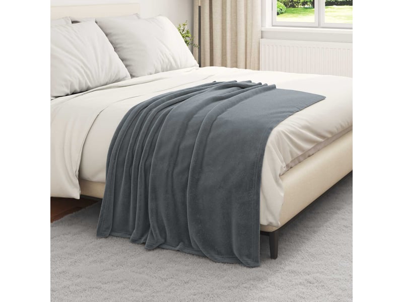  Plaid canapé gris foncé 130x150 cm 0.51 kg polaire  - Conforama C