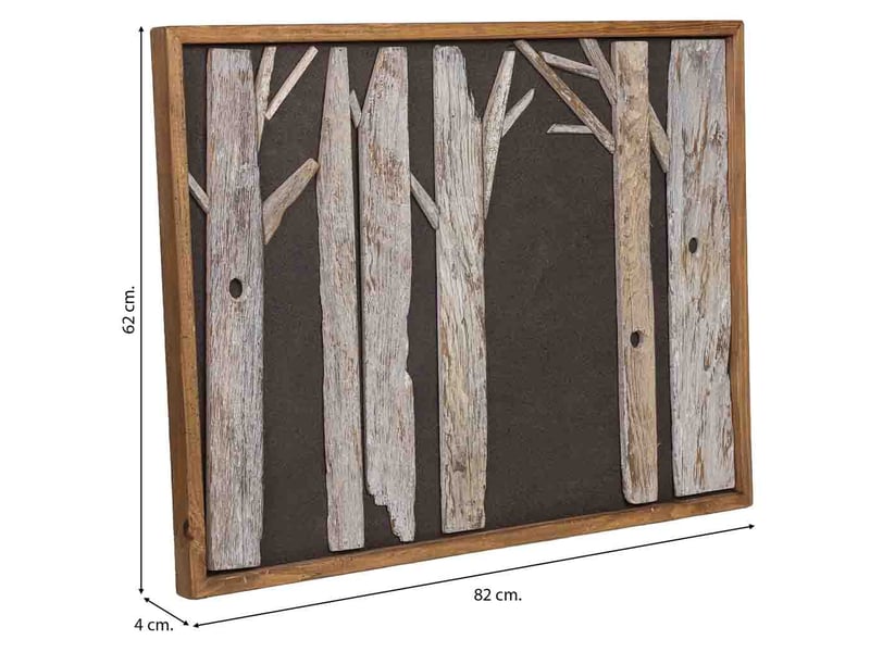  Tableau artisanal en bois recyclé relief noir et blanc  82x4x62h cm  - Conforama C