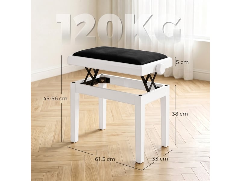  Banquette de piano réglable en hauteur 45-56 cm evryae  - Conforama B