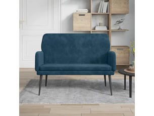 Banc, canapé 2 places bleu 108x79x79 cm velours shl72813