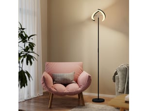 Lampadaire rgb ø30 x 188 cm en plastique à intensité réglable rotatif noir chicfurn