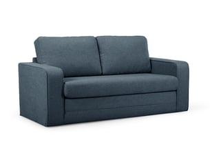 Canapé droit convertible BOBOCHIC COME 2 places Tissu bleu