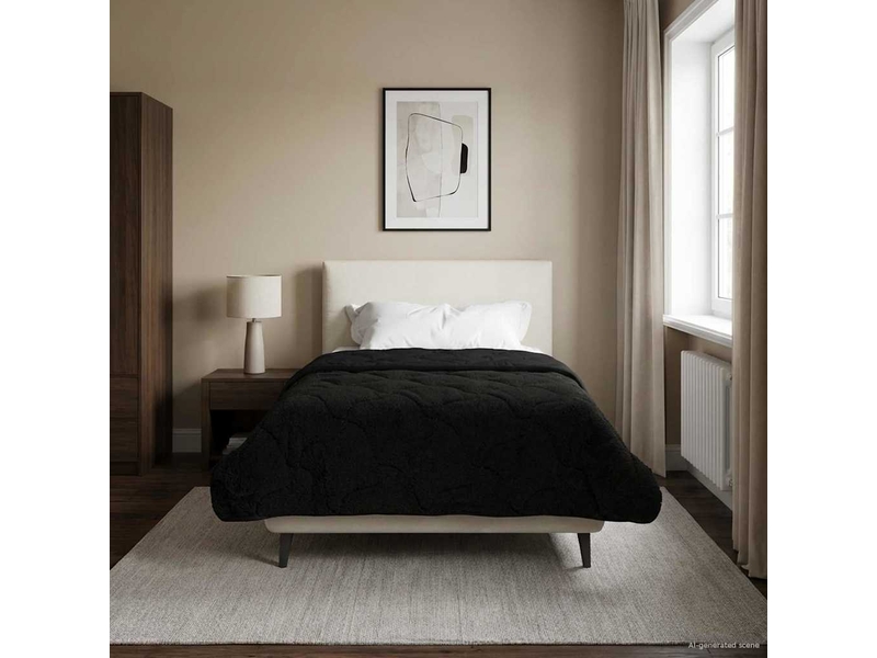  Duvet - couette complet toute l'année matelassé noir 140 x 220 cm  - Conforama B