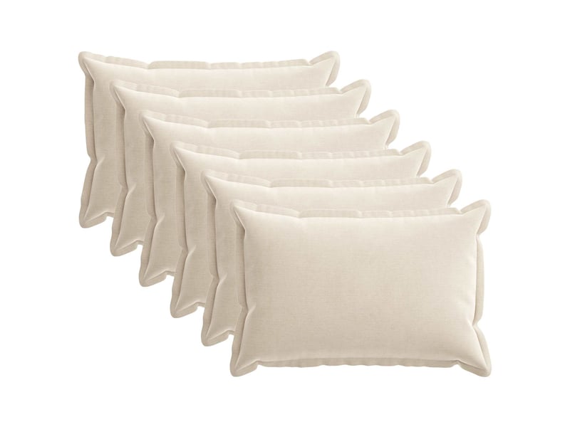 Lot de 6 housses de coussin houten crème 30 x 50 cm tissu chenille cf49808 - Conforama A