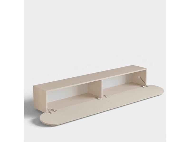  Meuble tv suspendu avec portes abattantes koren - beige  - Conforama C