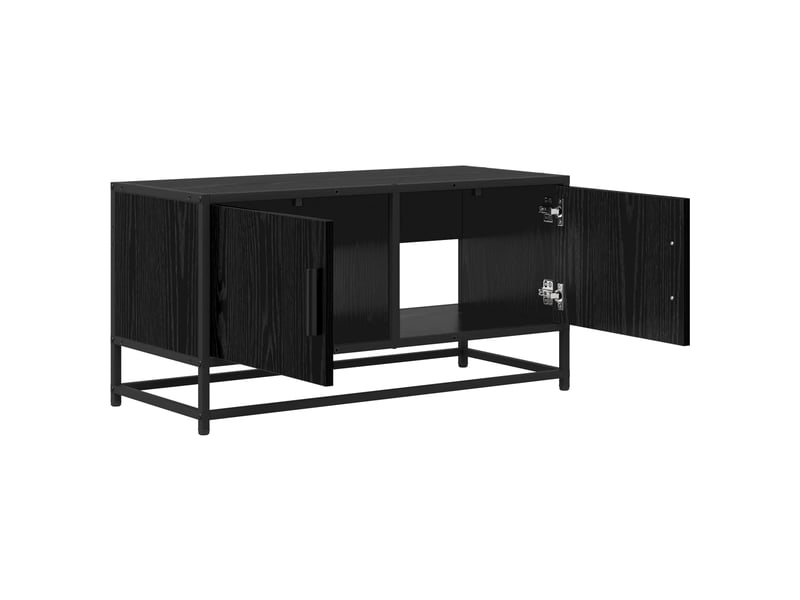 Meuble tv - banc tv - meuble de rangement 80 x 34,5 x 40 cm chêne noir bois d'ingénierie - Conforama D