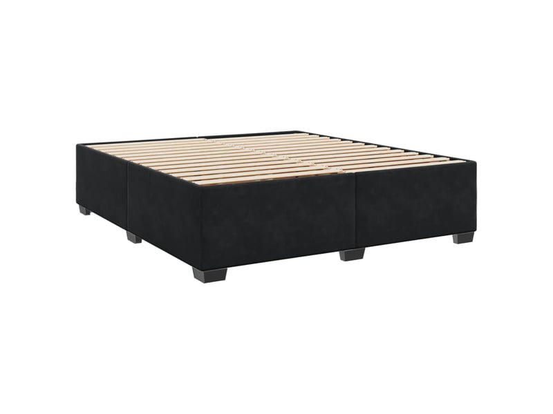  Lit double- lit adulte -  cadre de lit sans matelas noir 200x200 cm velours  - Conforama B