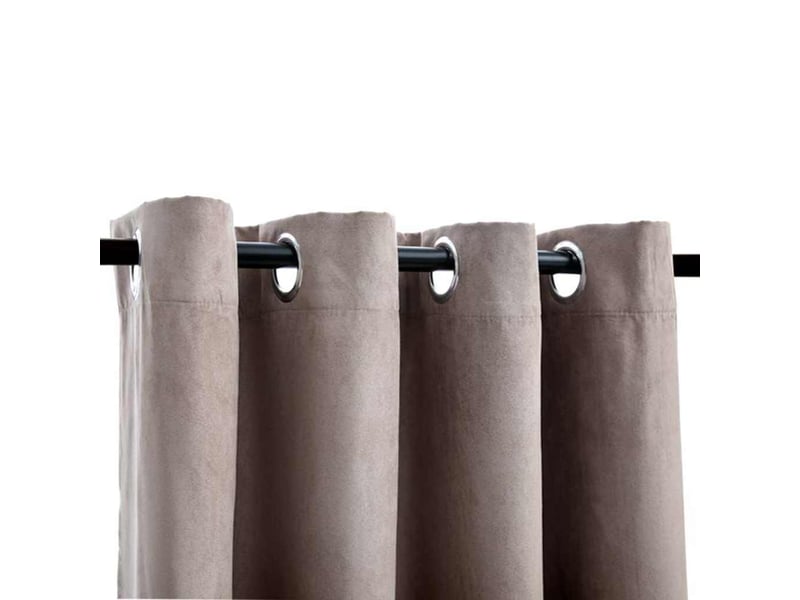  Lot de 2 rideaux occultants, rideaux black-out avec anneaux en métal taupe 140x245 cm cf44854  - Conforama C