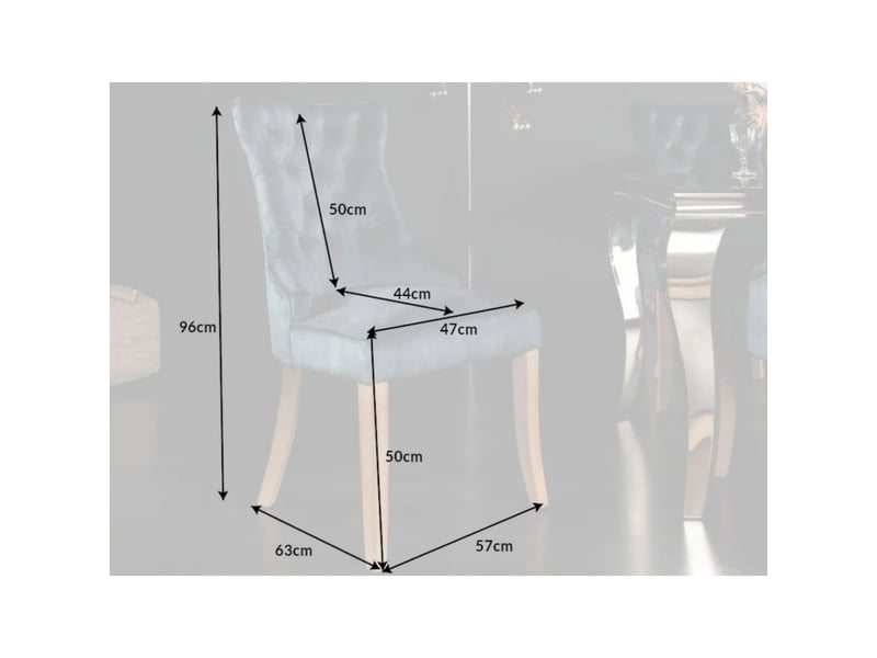 Lot de 2 chaises regina bleu grisé en velours capitonné – anneau argenté et pieds en bois clair - Conforama C