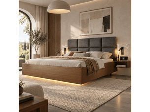 Lit 2 places 160x200 cm   evarich coloris gris