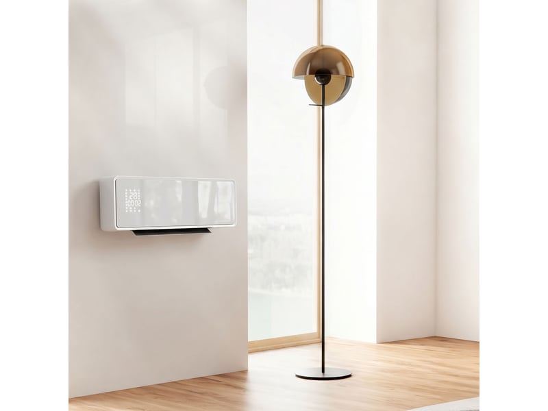  Chauffage mural en céramique 10002000w, radiateur électrique, ventilateur, thermostat, minuterie, blanc, 54x18,7x12,3cm  - Conforama D