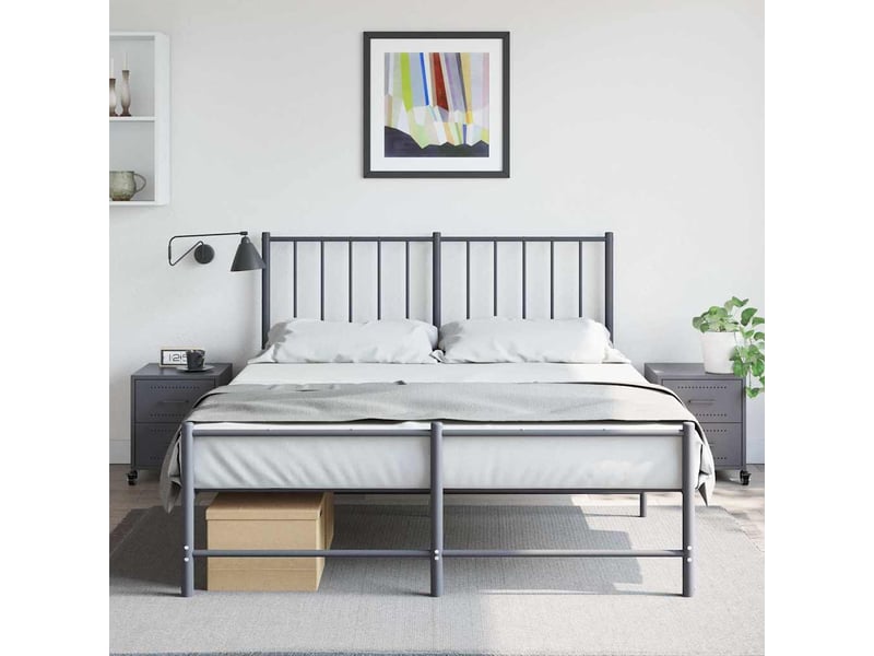  Vidaxl 2 tables de chevet anthracite acier 2 tiroirs meuble rangement 36x39x43,5cm chambre  - Conforama C