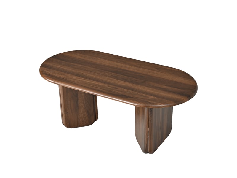  Table basse ovale effet noyer, 99 × 50 × 40 cm  - Conforama C