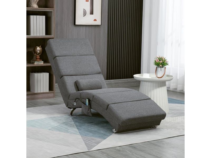  Fauteuil de massage et chauffage, fauteuil de relaxation, 56x168x84cm, gris  - Conforama D