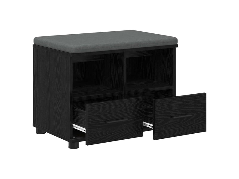  Banc d'entrée, banc interieur chêne noir 60x38x46 cm  - Conforama E