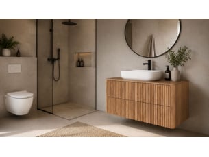 Meuble sous vasque suspendu linea 120 cm chêne craft d'or