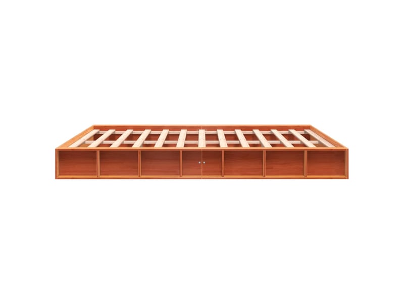  Lit double- lit adulte -  cadre de lit sans matelas  marron 200x200cm bois pin massif  - Conforama D