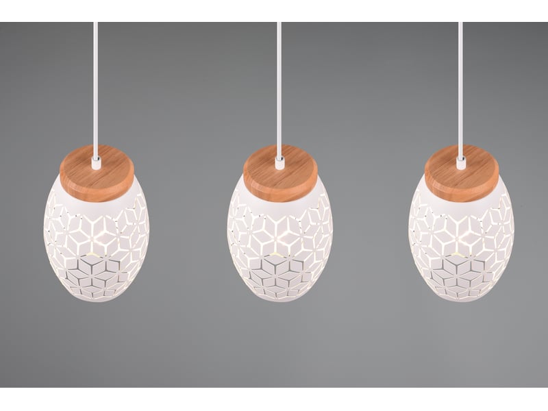 Suspension bidar 3xe27, max.28,0 w , blanc mat -trio  - Conforama B