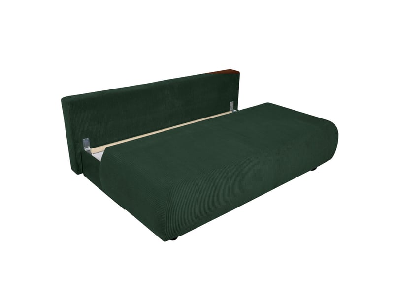  Canapé droit veluto convertible avec coffre en velours côtelé - vert foncé VELUTO - Conforama D