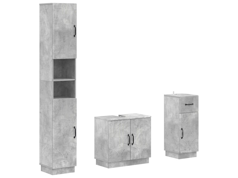 Ensemble de meuble de salle de bain 3 pièces hoorn gris béton cf63482 - Conforama A
