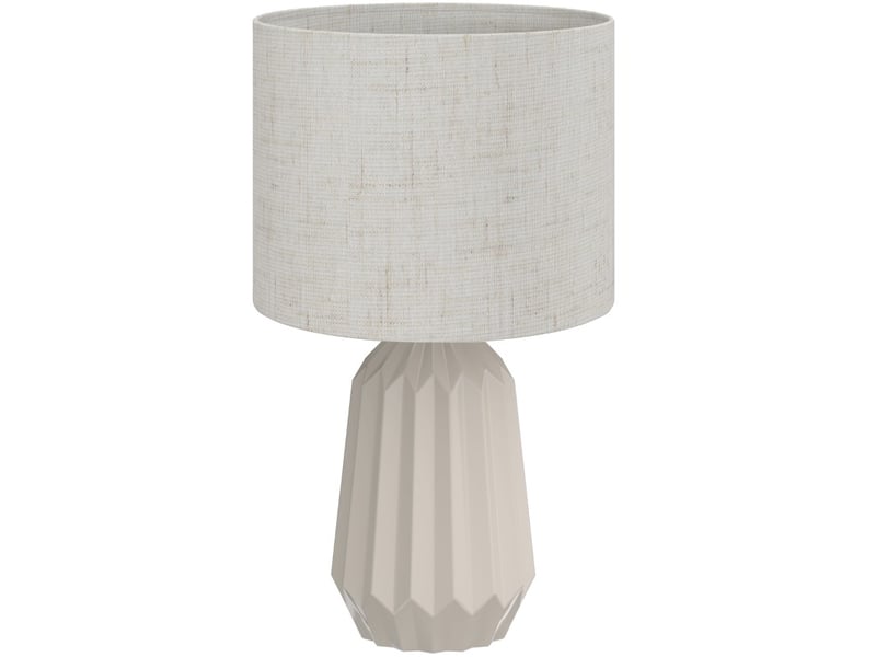 Lampe de table 22 x 22 x 39 cm en céramique avec interrupteur beige chicfurn - Conforama A