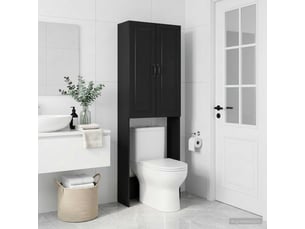 Armoire de toilette, meuble de toilette utrecht noir 66x25.5x190 cm