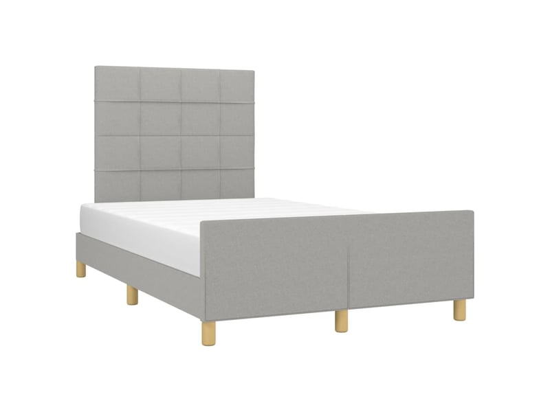  Lit double- lit adulte -  cadre de lit sans matelas gris clair 120x190 cm tissu  - Conforama C