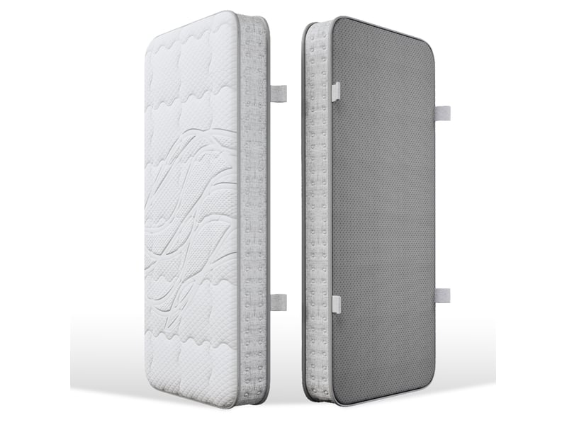  Matelas 90x200 cm 7 zones h3, épaisseur 15 cm, mousse froide et ressorts ensachés, respirant, blanc  - Conforama D