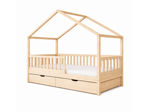 Lit cabane 90x190 cm <strong>KONTARBOOR</strong>  <strong></strong> coloris naturel