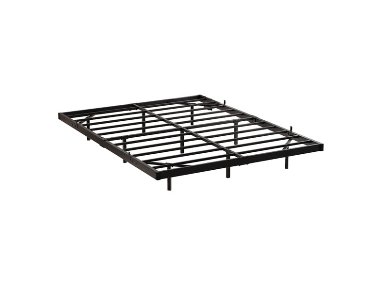  Elvmi lit 120x200 cm effet flottant avec éclairage led multicolore, station de charge 2 prises + 2 usb, structure en métal noir avec sommier à lattes, contrôle par télécommande ou application, silencieux et stable  - Conforama A