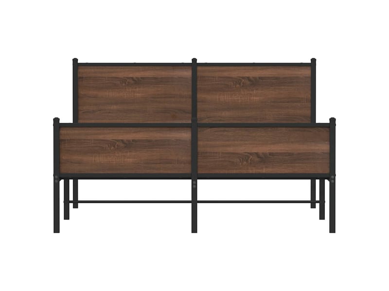  Lit double- lit adulte -  cadre de lit en métal sans matelas chêne marron 150x200 cm  - Conforama D