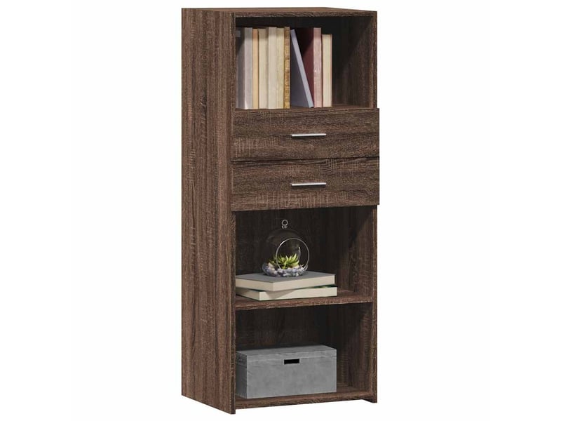  Buffet haut - bahut - meuble de rangement chêne marron 50x42,5x124 cm bois d'ingénierie  - Conforama C