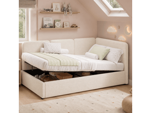 Lit coffre 90x200 cm coloris beige